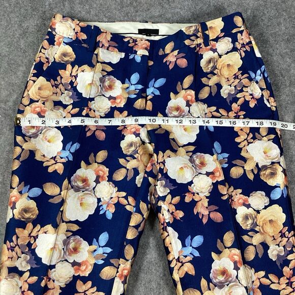 J. Crew Collection Silk Antique Floral Poppy Shantung Trouser Pants Size 4 - Picture 5 of 13